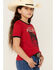 Image #2 - Wrangler Girls' Bucking Bronco Short Sleeve Graphic Tee , Red, hi-res