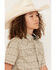 Image #2 - Cody James Boys' Mind Trap Geo Print Short Sleeve Pearl Snap Stretch Western Shirt, Gold, hi-res