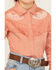 Image #3 - Shyanne Girls' Western Embroidered Fringe Long Sleeve Snap Stretch Western Shirt , Rose, hi-res