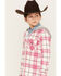 Image #2 - Shyanne Girls' Plaid Print Long Sleeve Flannel Shacket, Ivory, hi-res