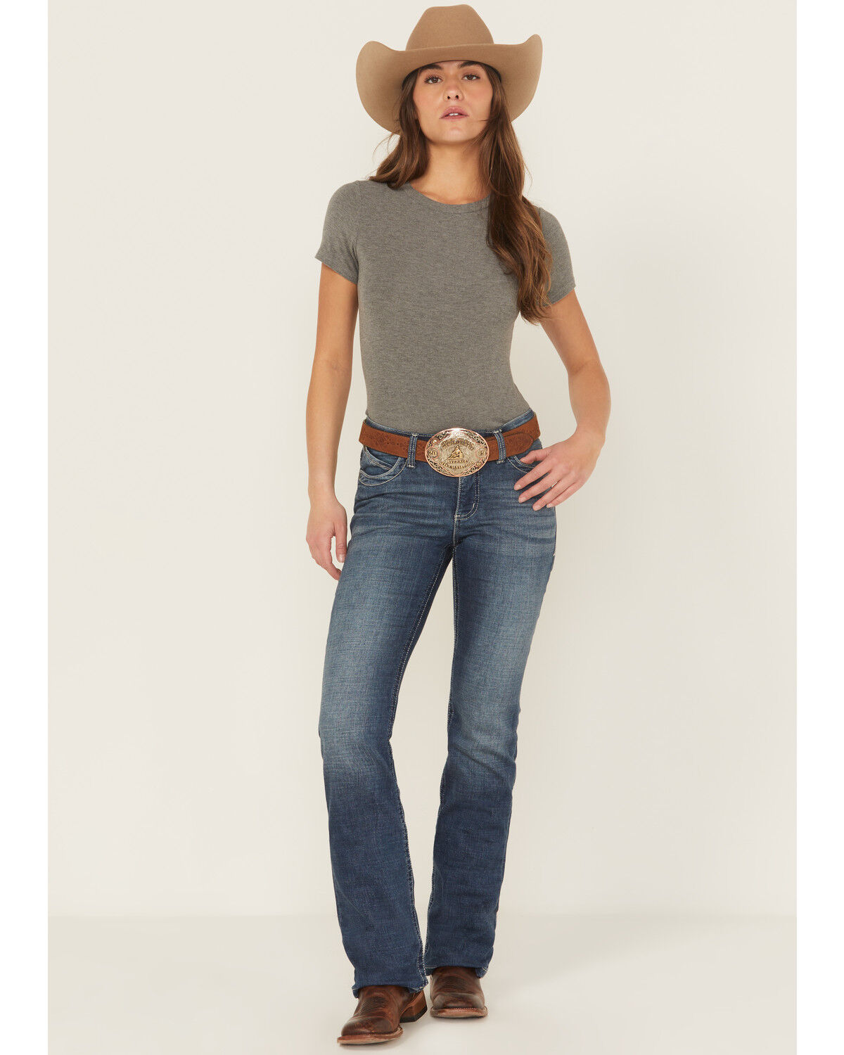 Wrangler Women's Ultimate Riding Willow Lovette Bootcut Jeans, Blue, hi-res