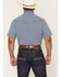 Image #4 - Ferrell Men's Tek Solid Short Sleeve Snap Performance Western Shirt, Blue, hi-res