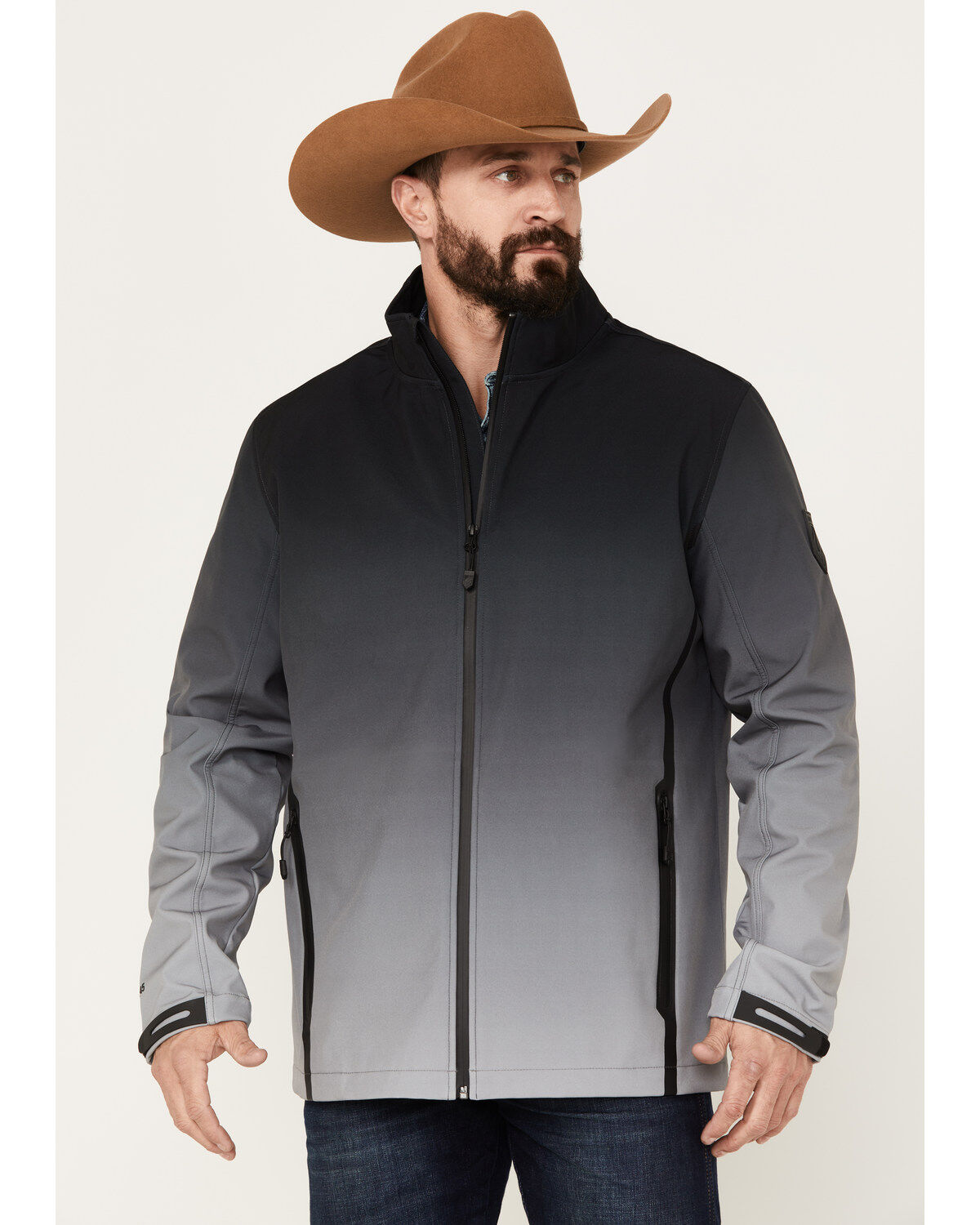 Image #1 - RANK 45&reg; Men's Ombre Softshell Jacket, Grey, hi-res