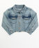 Image #1 - Shyanne Toddler Girls' Forks Light Wash Frayed Embroidered Denim Jacket, Medium Wash, hi-res