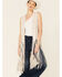 Image #1 - Fornia Women's Suede Fringe Vest, Stone, hi-res