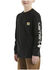 Image #2 - Carhartt Boys' Logo Pocket Long Sleeve T-Shirt, Black, hi-res