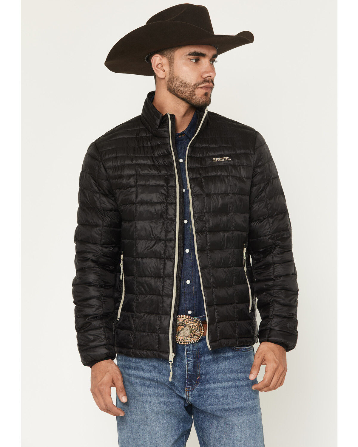 Resistol Men's Cold Bloq Puffer Jacket, Black, hi-res
