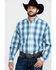 Image #1 - Resistol Men's Heitmiller Ombre Large Plaid Long Sleeve Western Shirt, Blue, hi-res