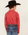 Image #4 - Cinch Boys' Geo Print Long Sleeve Western Shirt , Red, hi-res