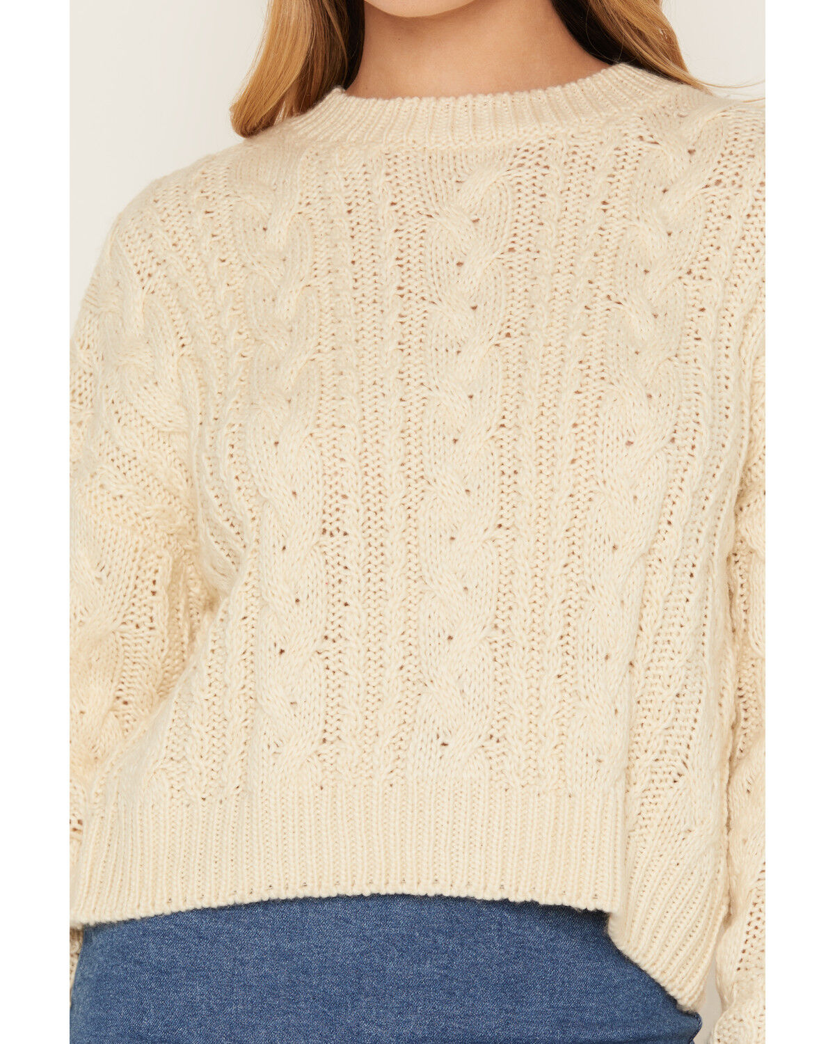 Image #3 - Cleo + Wolf Women's Lace-Up Sweater, Ivory, hi-res