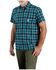 Image #1 - Carhartt Men's Rugged Flex&reg; Relaxed Fit Lightweight Plaid Print Short Sleeve Button-Down Stretch Work Shirt, Navy, hi-res