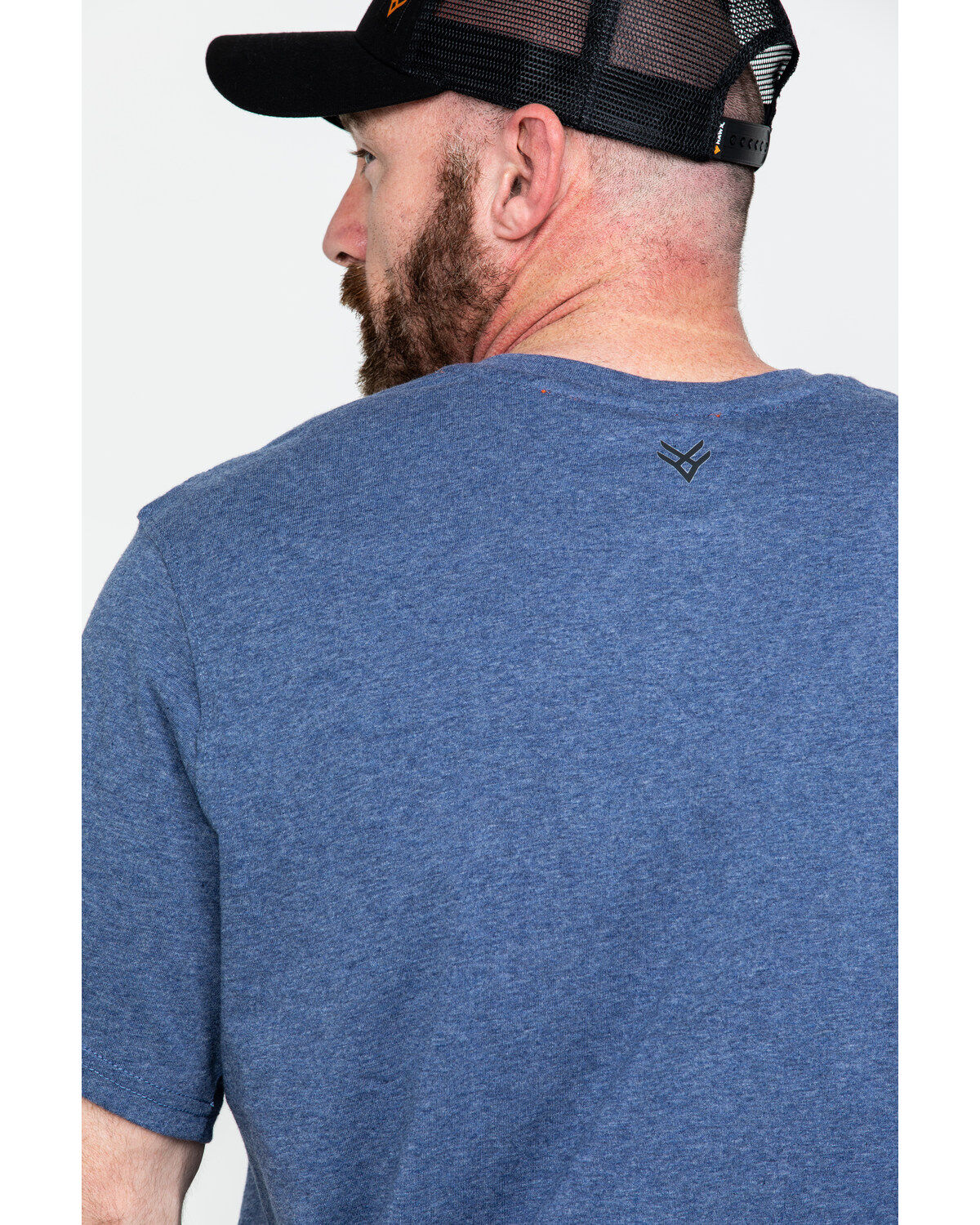 Image #5 - Hawx Men's Pocket Henley Short Sleeve Work T-Shirt, Heather Blue, hi-res