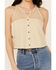 Image #3 - Cleo + Wolf Women's Blaire Cropped Jacquard and Lace Tank , Oatmeal, hi-res