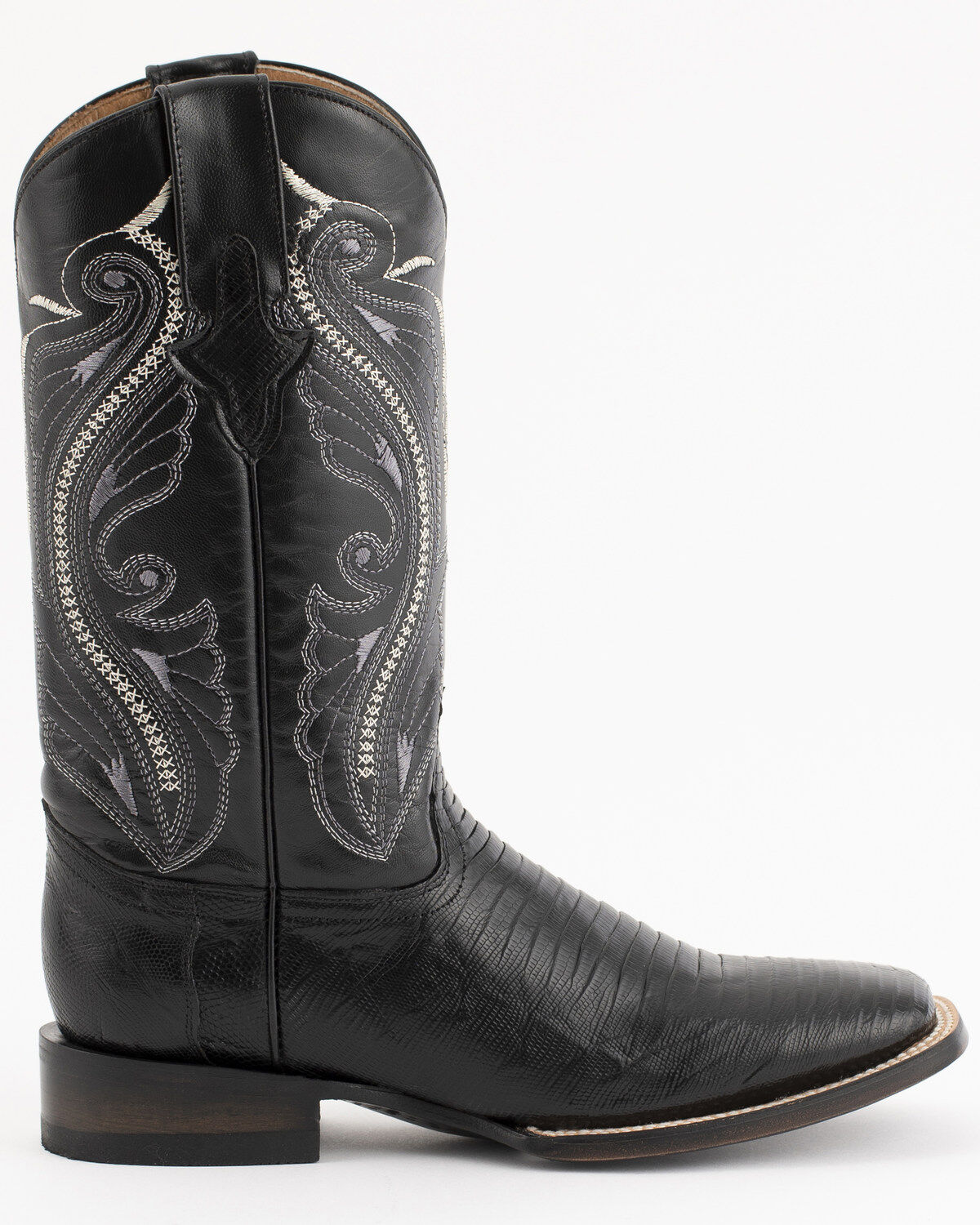 Image #2 - Ferrini Men's Lizard Western Boots - Square Toe, Black, hi-res