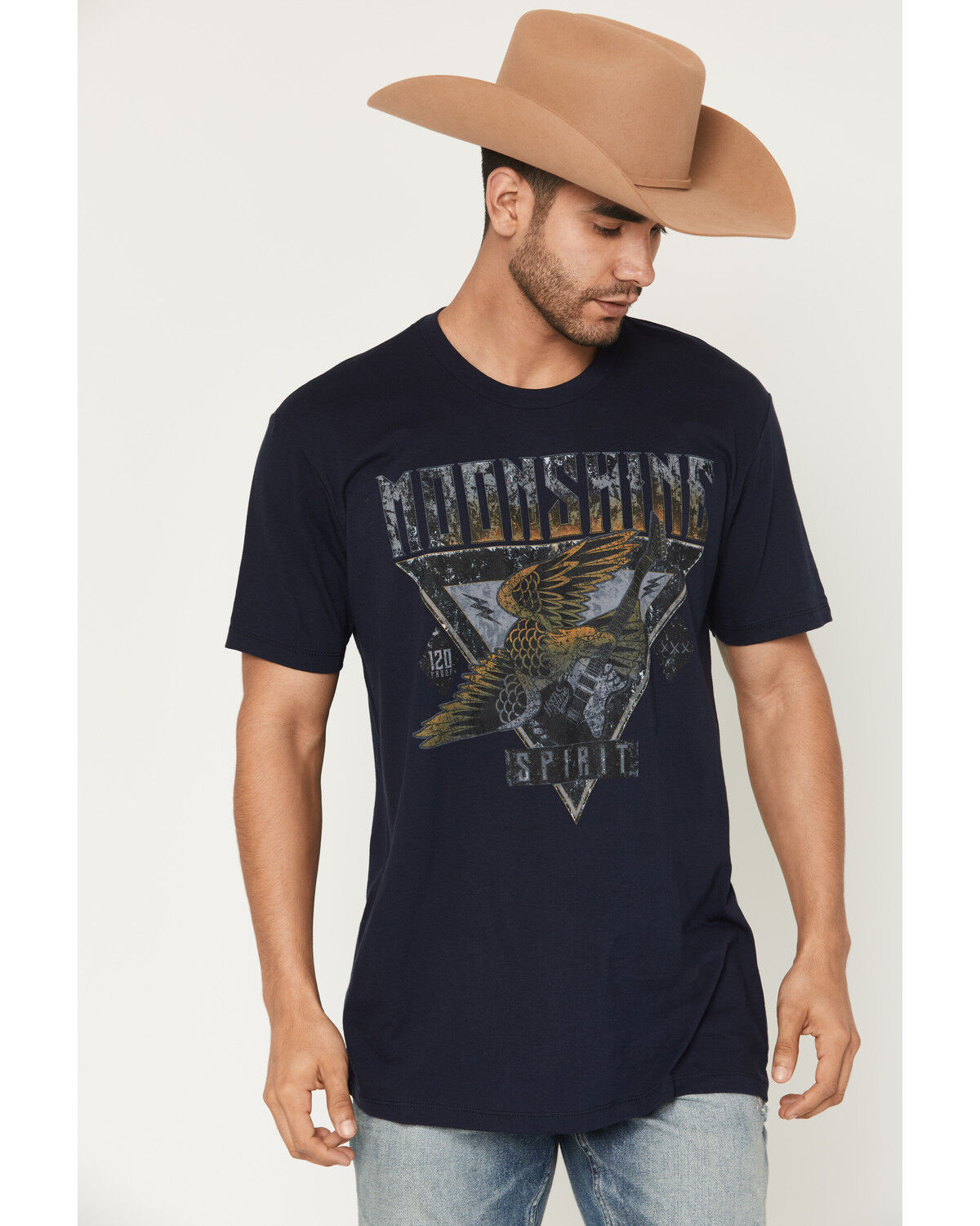 Moonshine Spirit&reg; Men's R and R Eagle Short Sleeve Graphic T-Shirt, Navy, hi-res