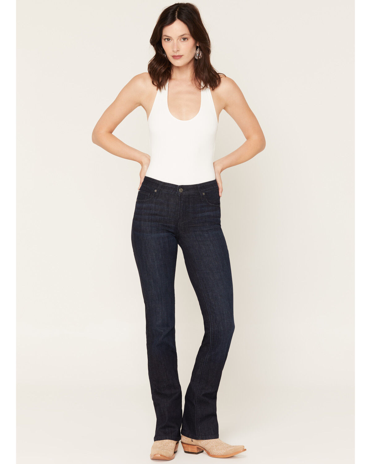 Image #1 - Haala Women's Deep Ocean Dark Wash Venice Bootcut Stretch Denim Jeans, Dark Wash, hi-res