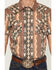 Image #3 - Sendero Men's The Wyatt Southwestern Print Short Sleeve Snap Western Shirt, Brown, hi-res