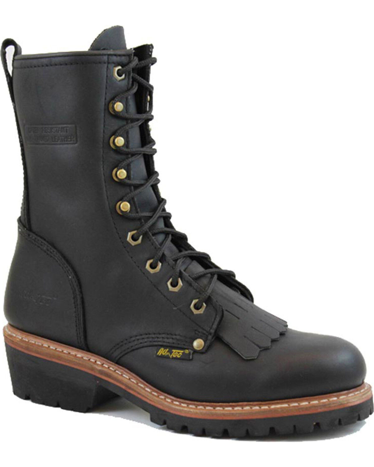 Image #1 - Ad Tec Men's Fireman Logger 10" Uniform Boots, Black, hi-res