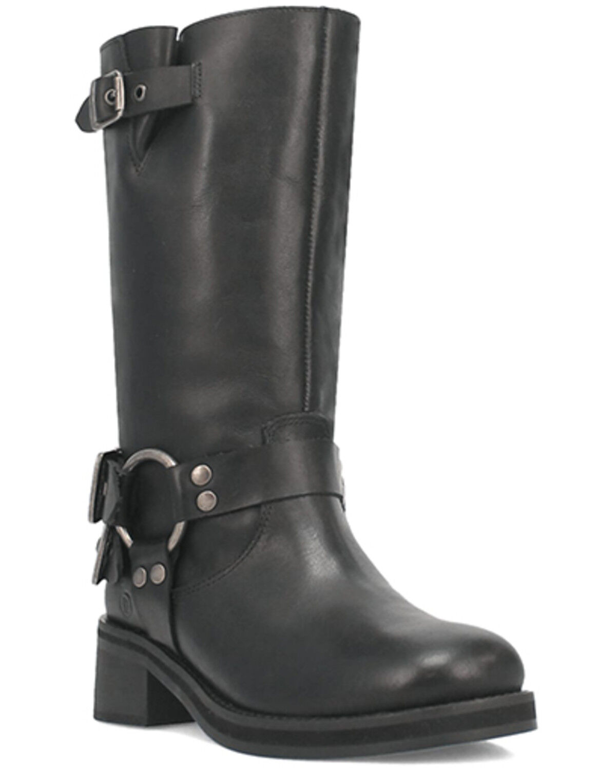 Dingo Women's Harlee Motorcycle Boots - Round Toe, Black, hi-res