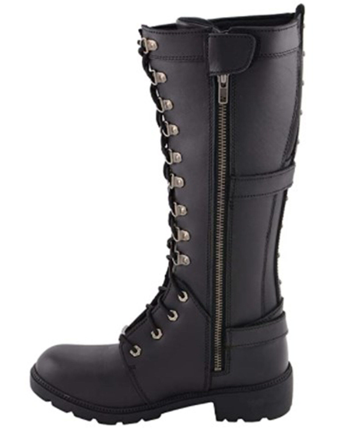 Image #3 - Milwaukee Leather Women&rsquo;s Jane Combat Style Harness Motorcycle Boots - Round Toe, Black, hi-res
