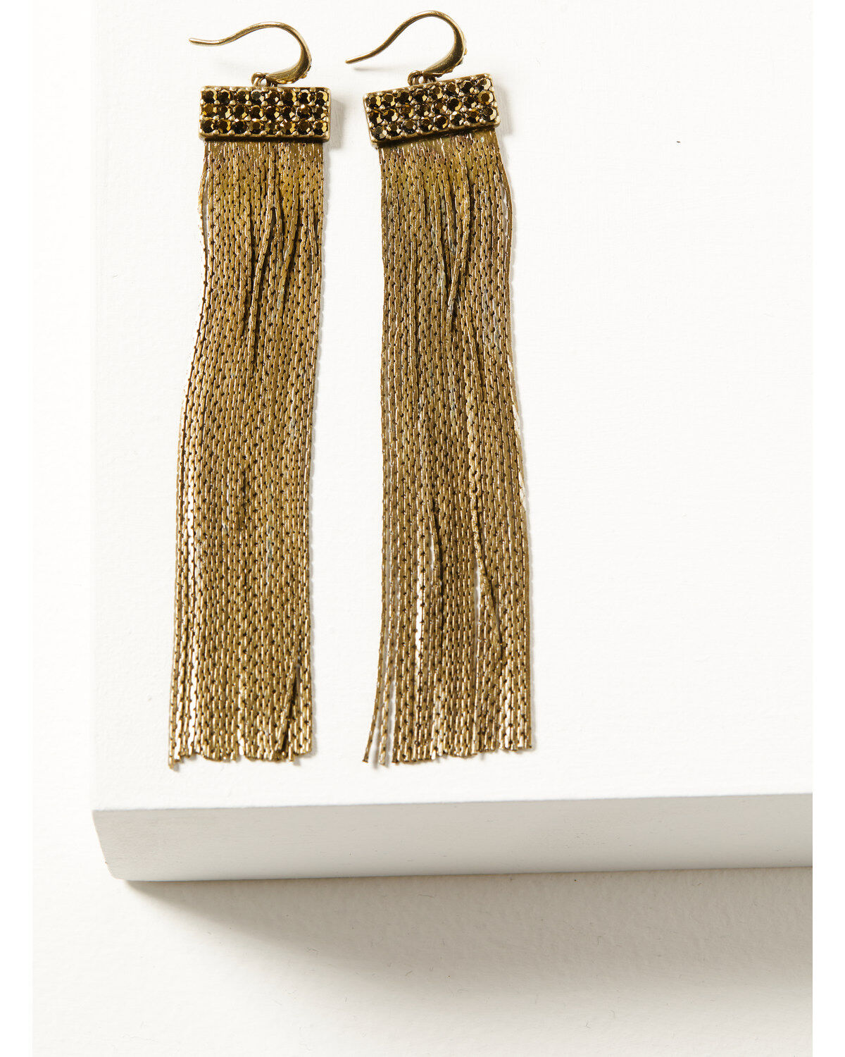 Image #1 - Wonderwest Women's Silky Fringe Earrings, Pewter, hi-res