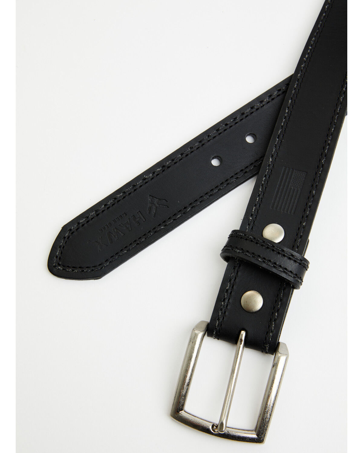 Image #2 - Hawx Men's Triple Stitch Work Belt, Black, hi-res