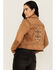 Image #1 - Idyllwind Women's Yorkshire Studded And Embroidered Moto Jacket , Tan, hi-res