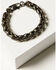 Image #3 - M & F Western Men's Silver Strike Matte Gun Metal Braided Link Bracelet, Silver, hi-res