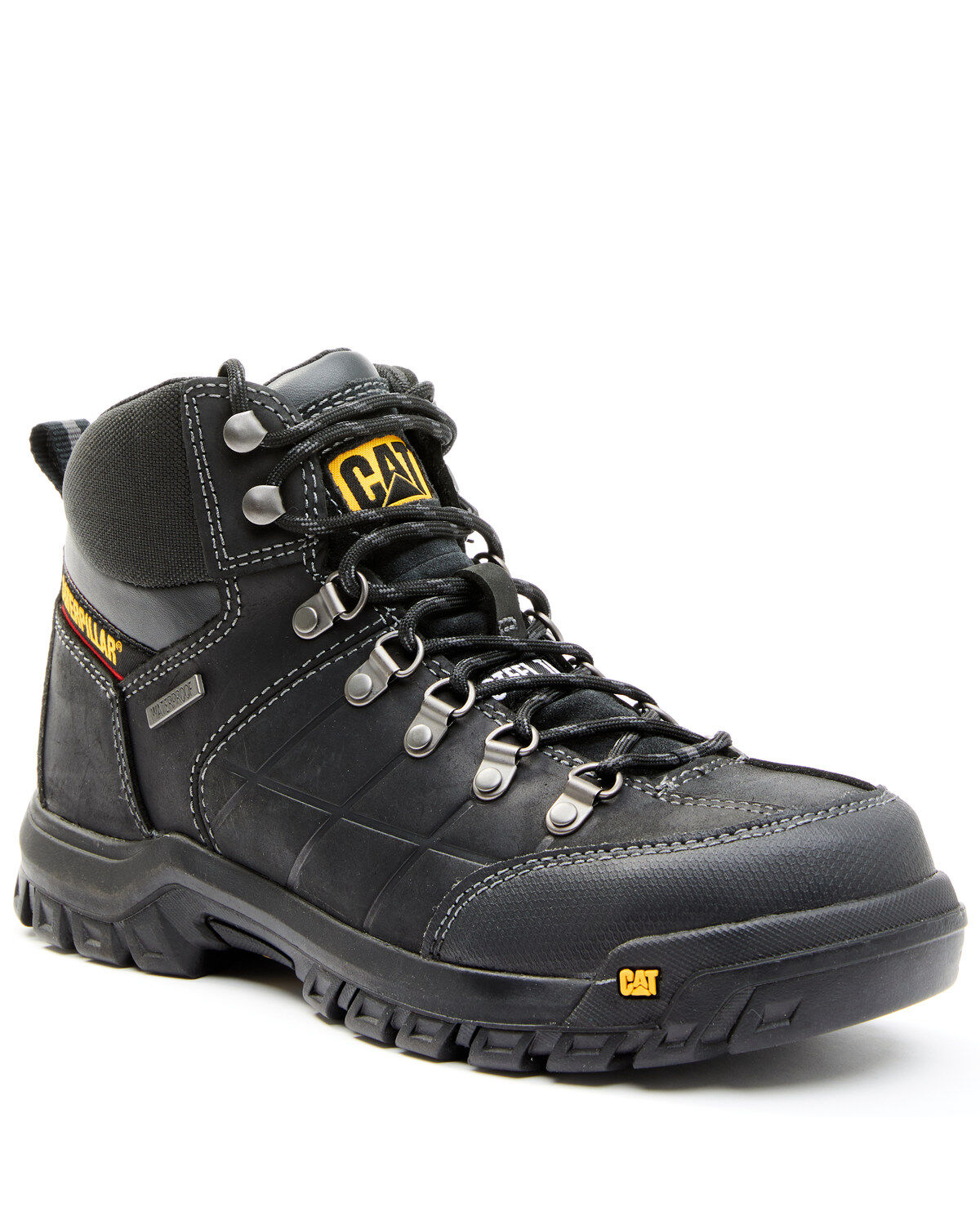 Image #1 - CAT Men's Threshold Waterproof Work Boots - Steel Toe, Black, hi-res