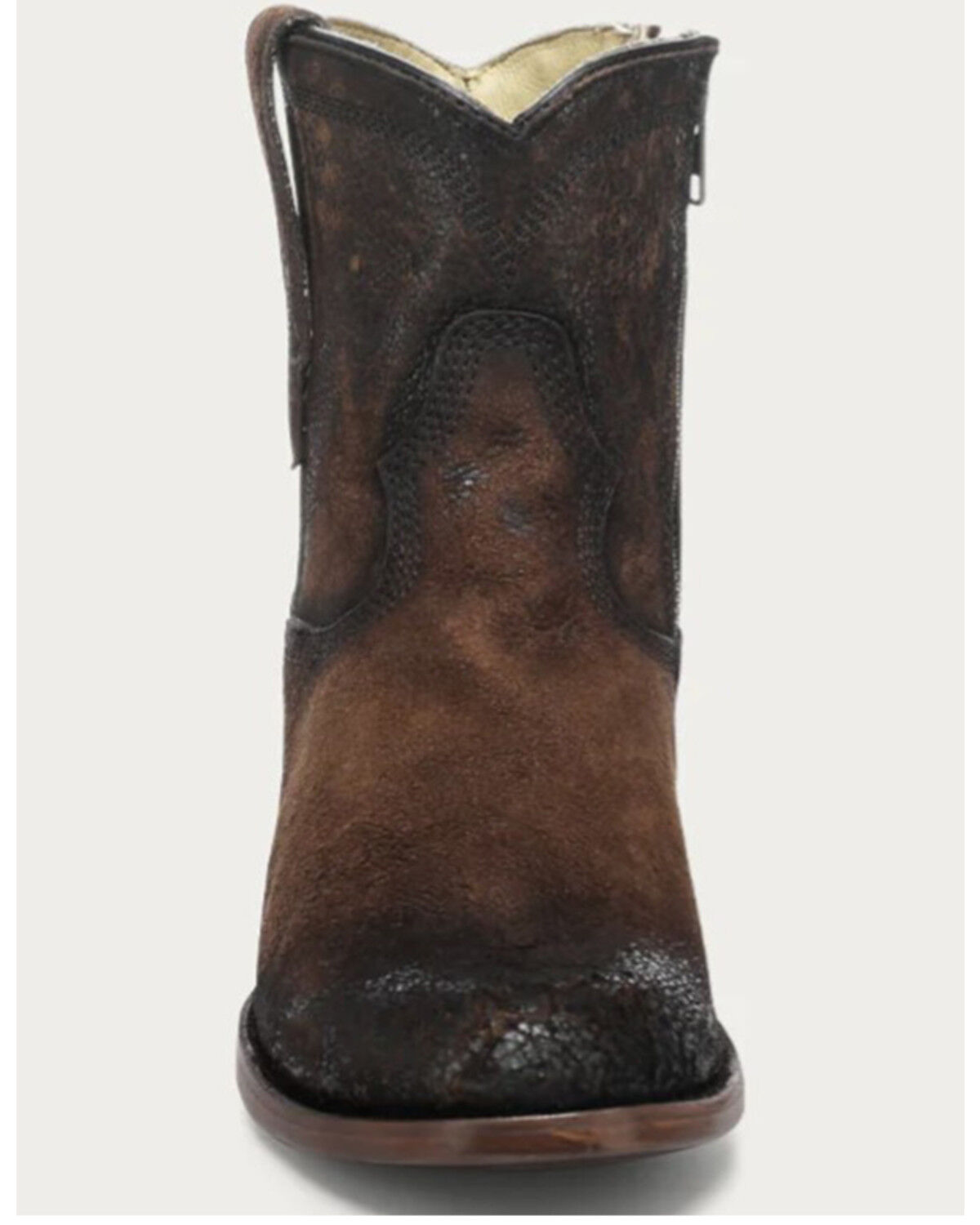 Image #3 - Corral Men's Burnished Western Ankle Boots - Round Toe, Brown, hi-res