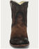 Image #3 - Corral Men's Burnished Western Ankle Boots - Round Toe, Brown, hi-res