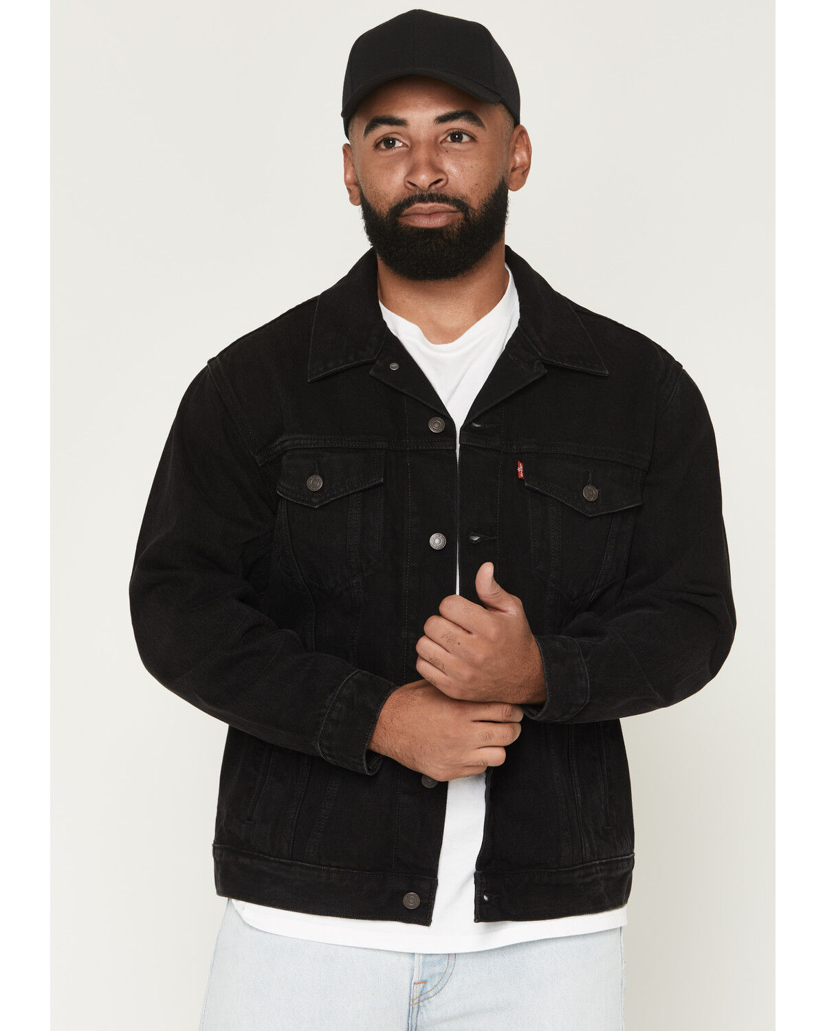 Levi's Men's Never Too Much Relaxed Fit Trucker Jacket, Black, hi-res