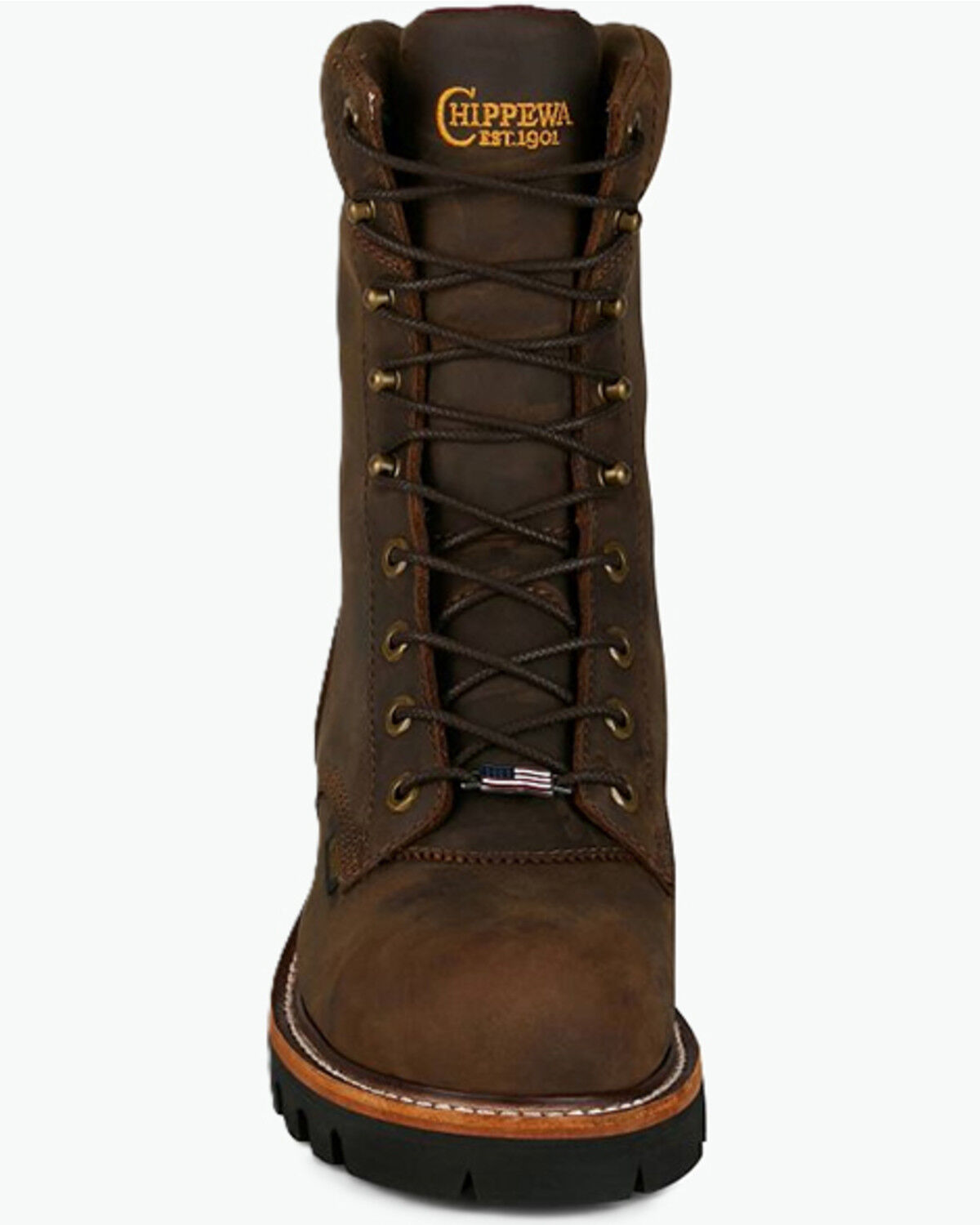 Image #2 - Chippewa Men's Super Logger 9" Waterproof Work Boots - Steel Toe, Brown, hi-res