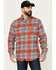 Image #1 - Dakota Grizzly Men's Grant Plaid Print Button-Down Western Flannel Shirt, Blue/red, hi-res