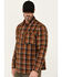 Image #2 - Lucky Brand Workwear Men's Framework Plaid Print Long Sleeve Button-Down Flannel Work Shirt, Brown, hi-res