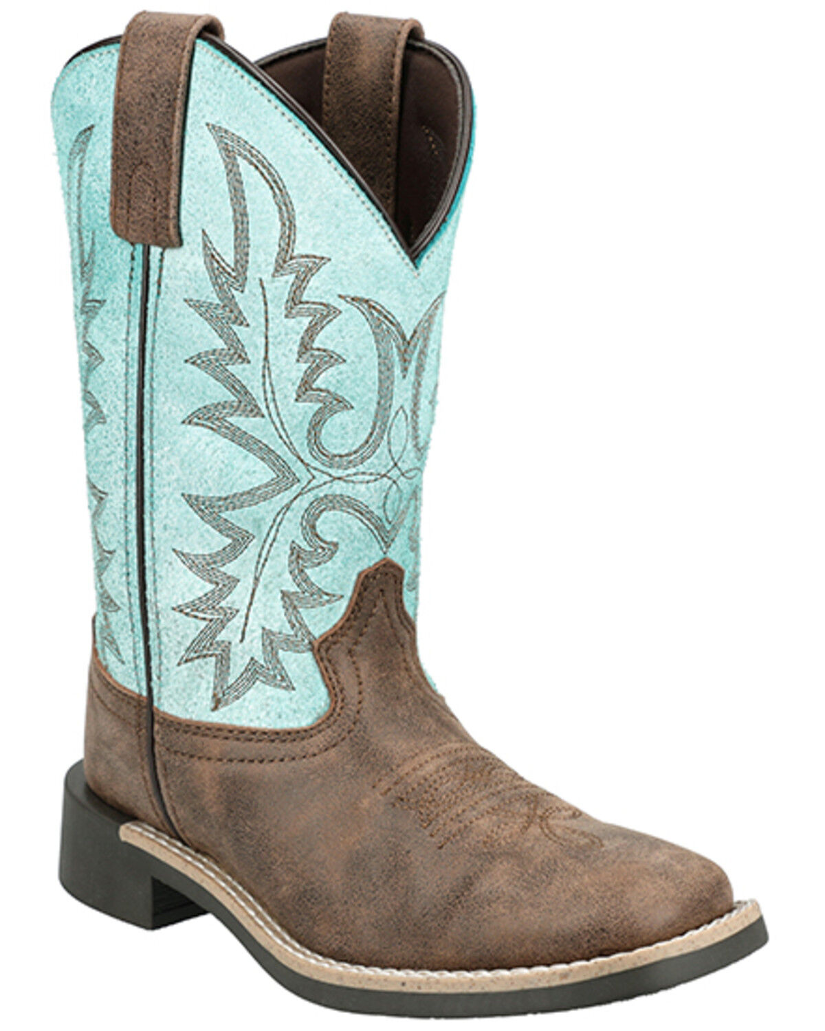 Smoky Mountain Little Girls' Rustic Rider Western Boots - Broad Square Toe, Brown, hi-res