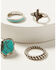 Image #3 - Shyanne Women's Cactus Flower Turquoise Stone Ring Set - 4-Piece, Silver, hi-res