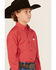 Image #2 - Cinch Boys' Geo Print Long Sleeve Western Shirt , Red, hi-res