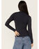 Image #4 - Sadie & Sage Women's Amia Long Sleeve Sweater , Navy, hi-res