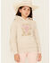 Image #1 - Shyanne Girls' Birch Fringe Graphic Fleece Hoodie, Beige, hi-res