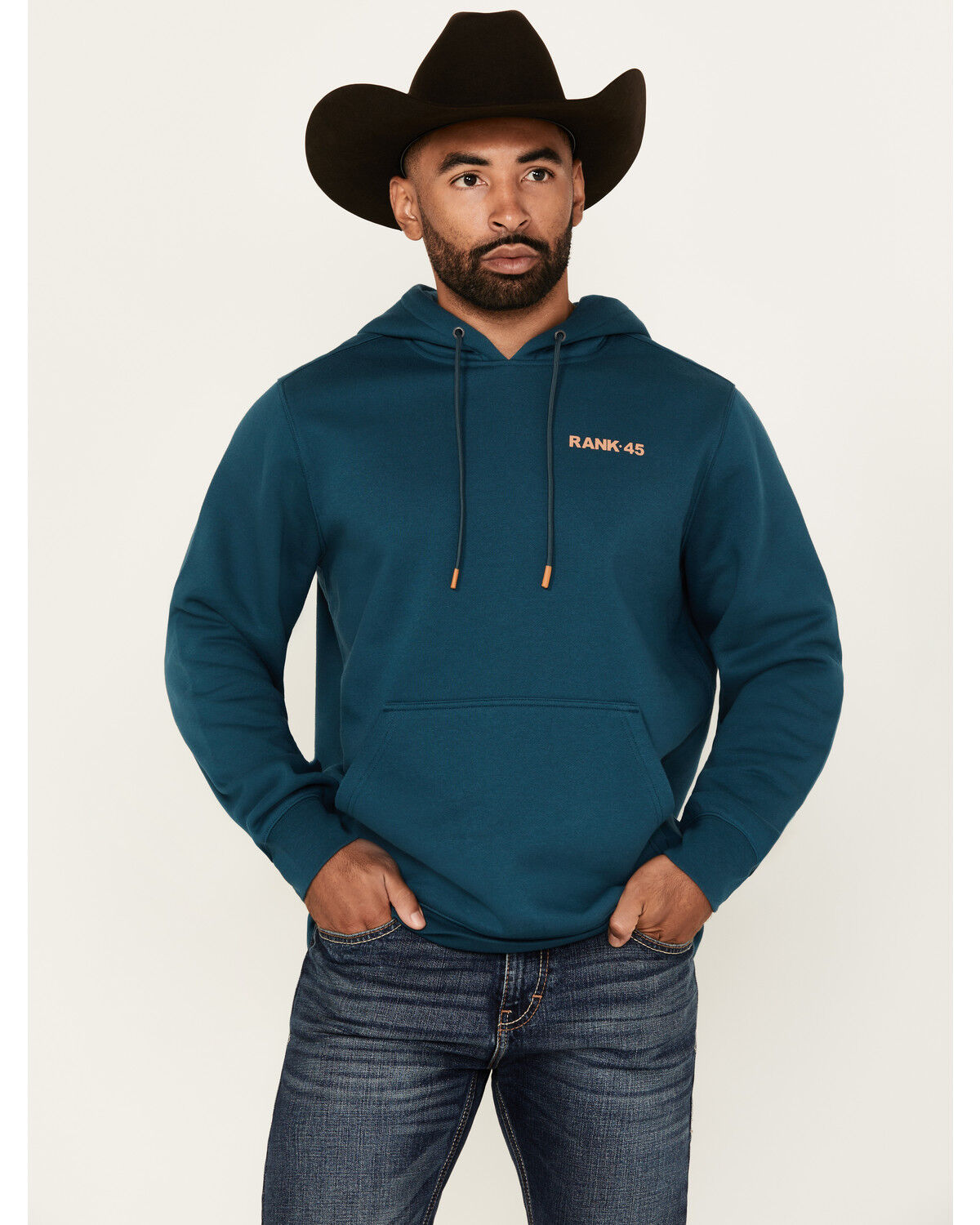 Image #2 - RANK 45&reg; Men's Lasso Southwestern Print Graphic Hooded Sweatshirt, Dark Teal, hi-res