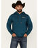 Image #2 - RANK 45&reg; Men's Lasso Southwestern Print Graphic Hooded Sweatshirt, Dark Teal, hi-res