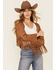 Image #1 - Vocal Women's Faux Suede Western Fringe Jacket, Camel, hi-res