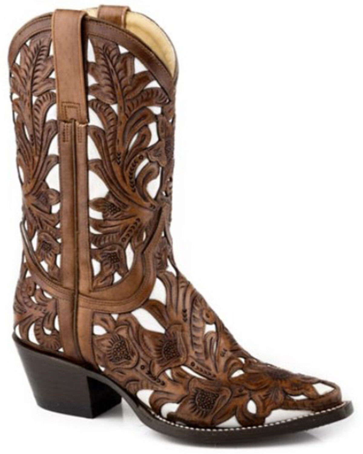 Stetson Women's Abilene Western Boots - Snip Toe, Brown, hi-res