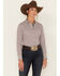 Image #1 - RANK 45&reg; Women's Geo Print Long Sleeve Button-Down Stretch Riding Shirt, Ivory, hi-res