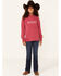 Image #2 - Ariat Girls' 3D Logo Graphic Terry Hoodie, Pink, hi-res