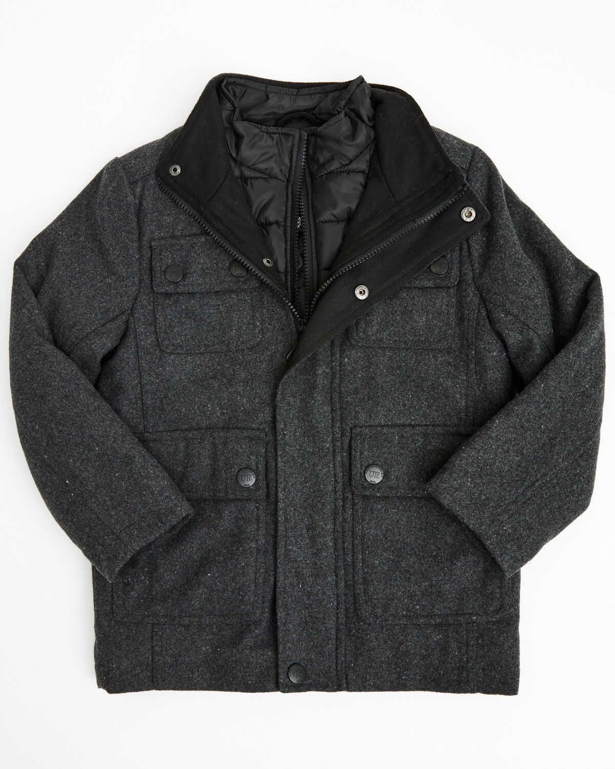 Urban Republic Toddler Boys' Military Jacket, Charcoal, hi-res