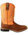 Image #2 - Twisted X Boys' Top Hand Leather Western Boots - Broad Square Toe, Orange, hi-res