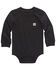 Image #1 - Carhartt Infant Boys' Logo Pocket Long Sleeve Onesie , Black, hi-res