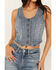 Image #3 - Idyllwind Women's Medium Wash Embellished Stretch Denim Vest , Medium Wash, hi-res